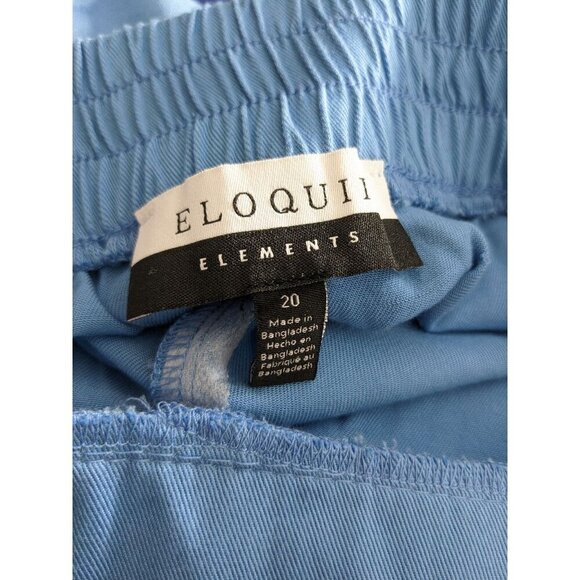 Eloquii Shorts Womens Plus Size 20 Light Blue Rayon Tie Front Stretch Waist - Picture 3 of 3